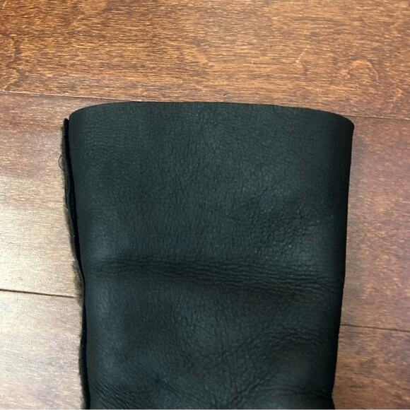 Stuart Weitzman Black Leather Wedge Boots with Fur Lining, Size6 - Picture 11 of 15